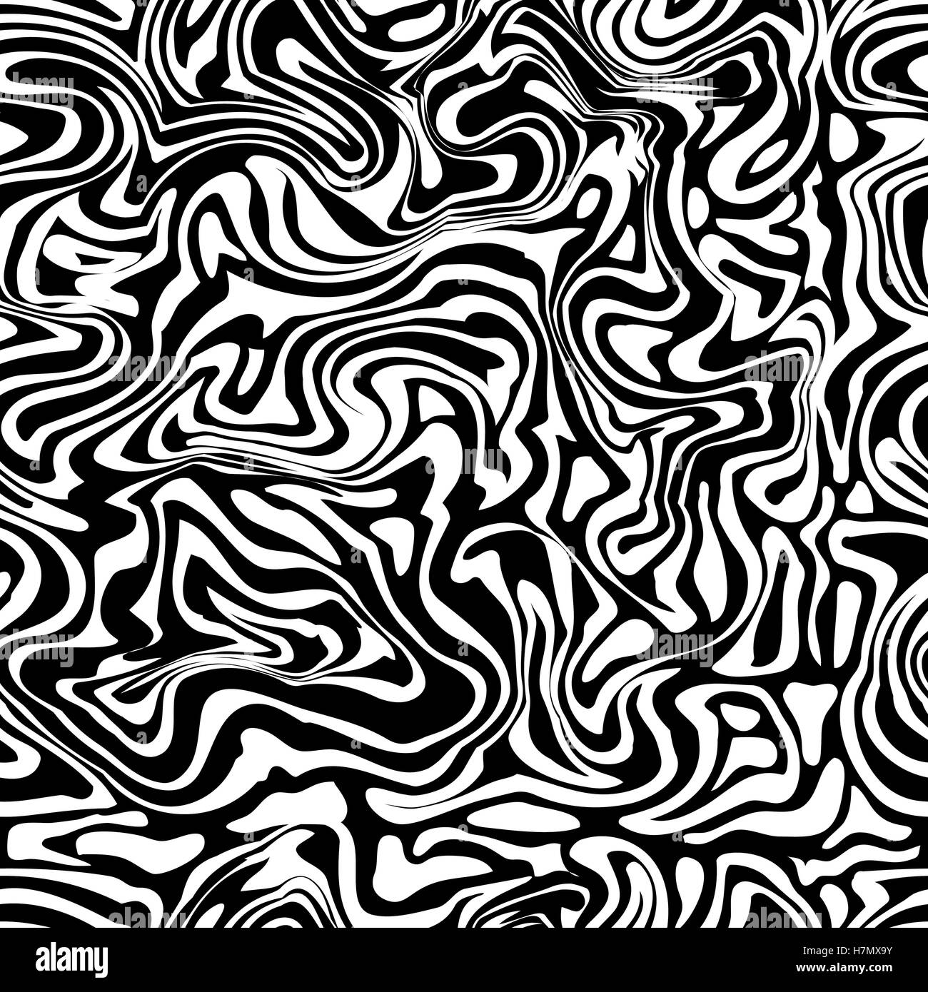 Arte astratta web irregolari di marmo modello di stampa in bianco e nero. Modello senza giunture. Vettore. Illustrazione Vettoriale