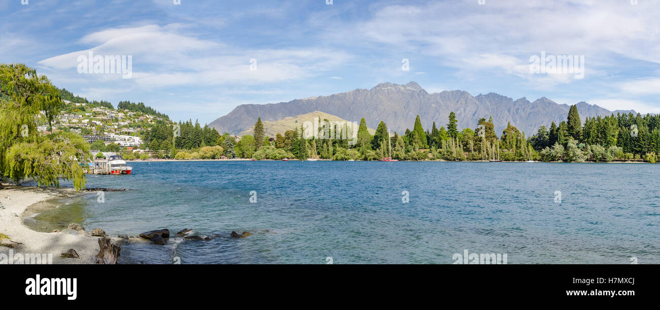 Queenstown, sul lago Wakatipu, Regione di Otago, Isola del Sud, Nuova Zelanda Foto Stock