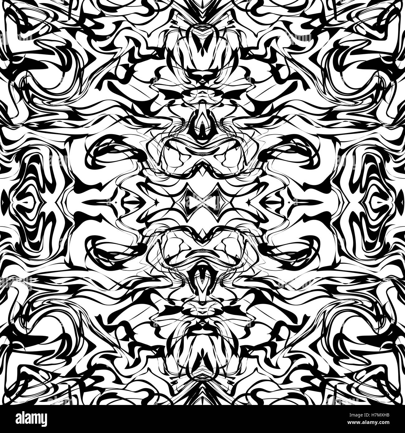 Arte astratta web irregolari di marmo modello di stampa in bianco e nero. Modello senza giunture. Vettore. Illustrazione Vettoriale