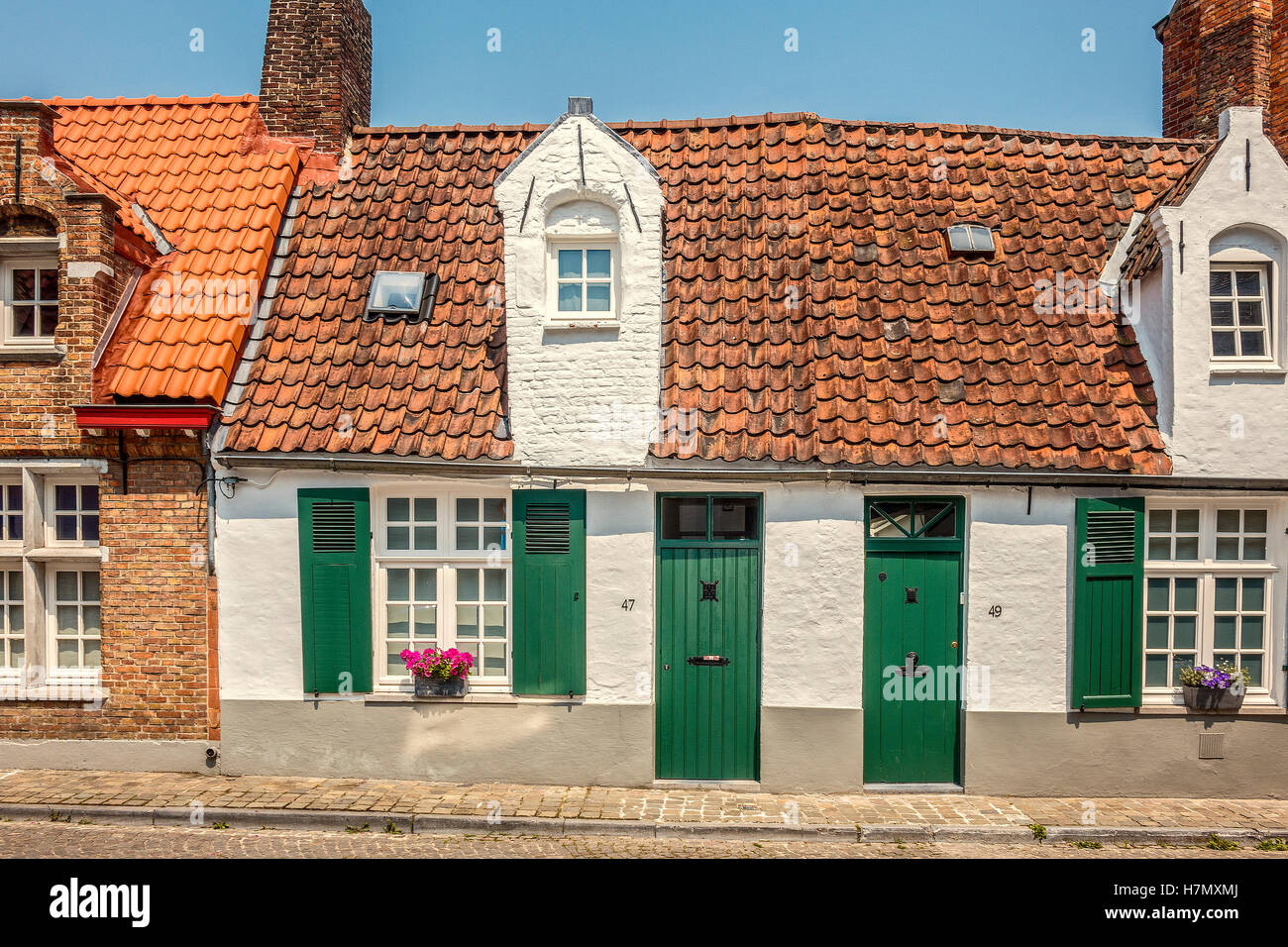 Tradizionali Case Locali Bruge Belgio Foto Stock