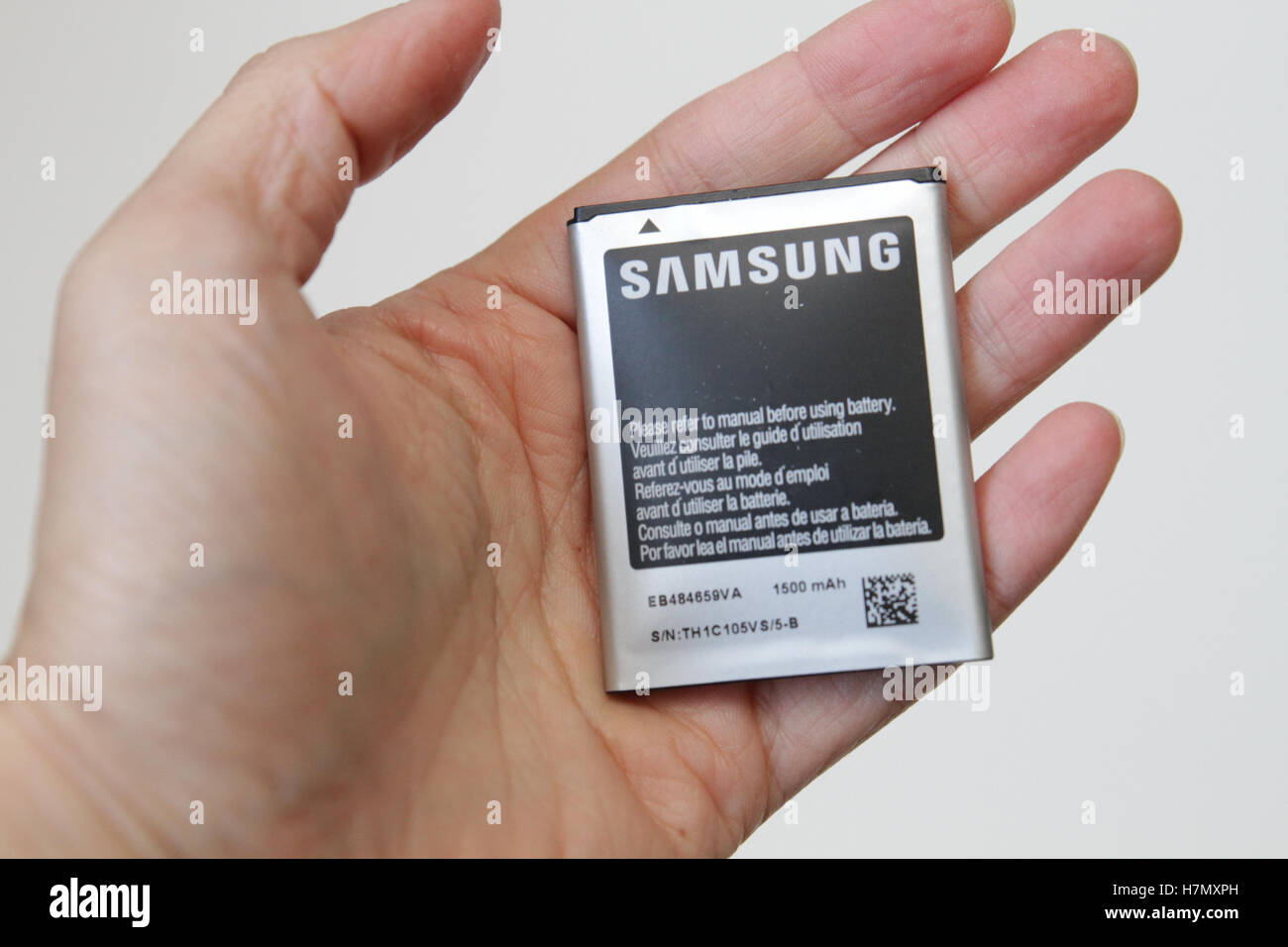 Samsung telefono batteria Foto Stock