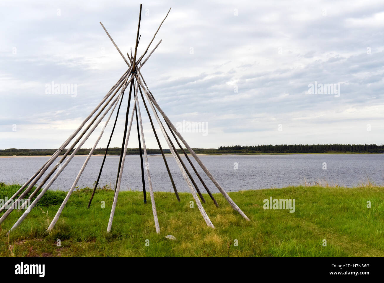 Tepee Fort George Isola della Baia di Hudson Northern Quebec Foto Stock