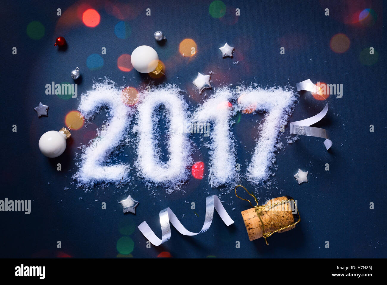 Arte 2017 Buon Natale e felice Anno Nuovo eve; sullo sfondo di partito Foto Stock