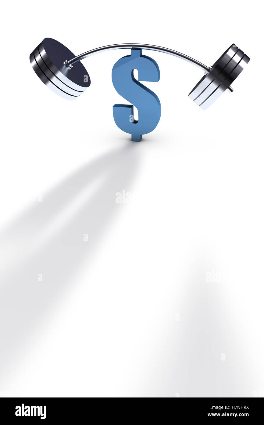 Simbolo del dollaro e barbell Foto Stock