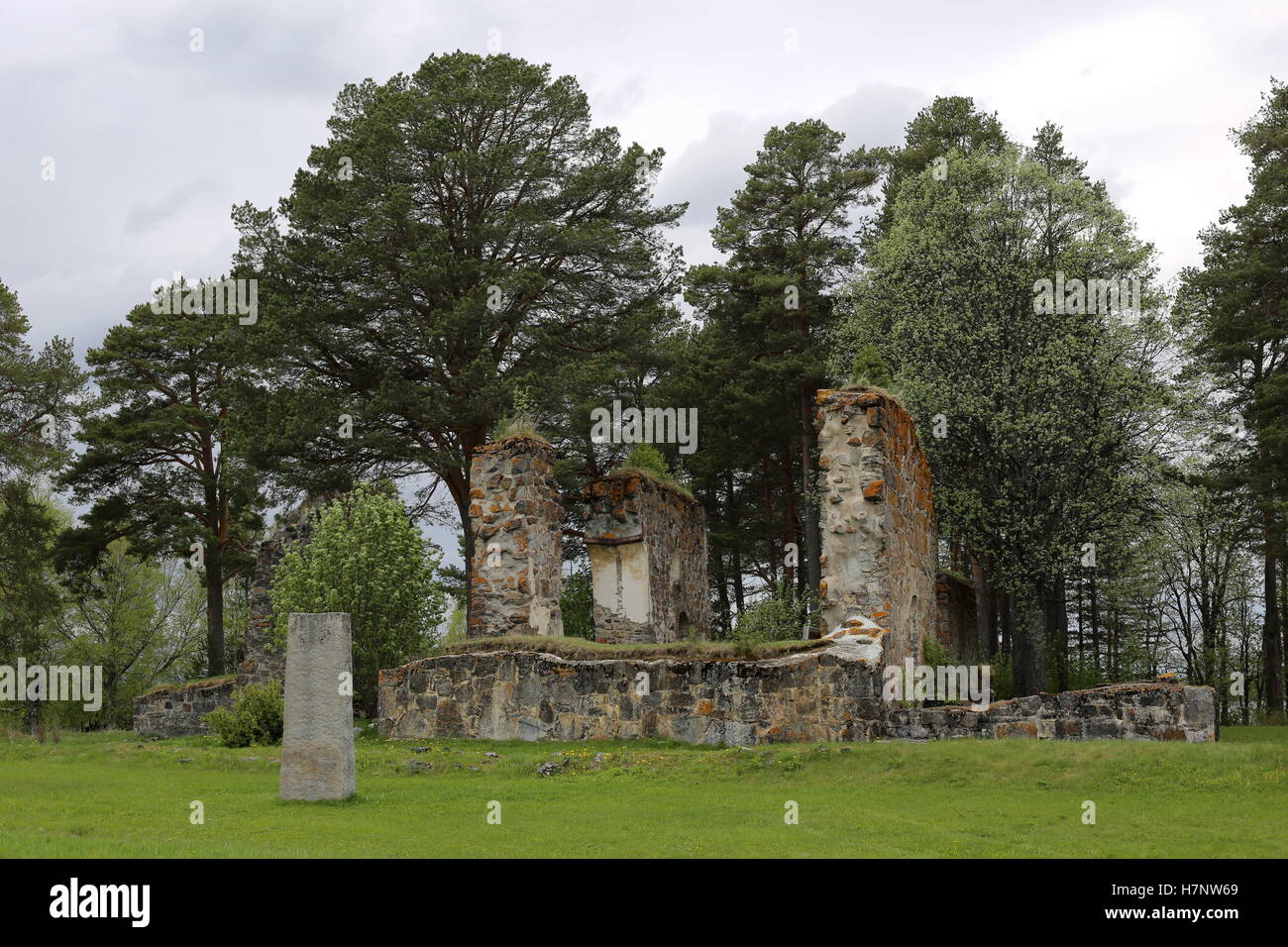 Chiesa rovina a Sunne nella contea di Jamtland, Svezia. Foto Stock