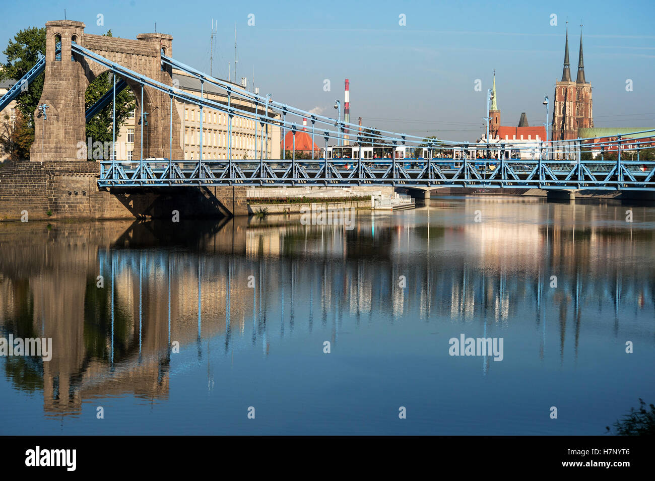 Il vecchio ponte della città. Wroclaw, Polonia Foto Stock