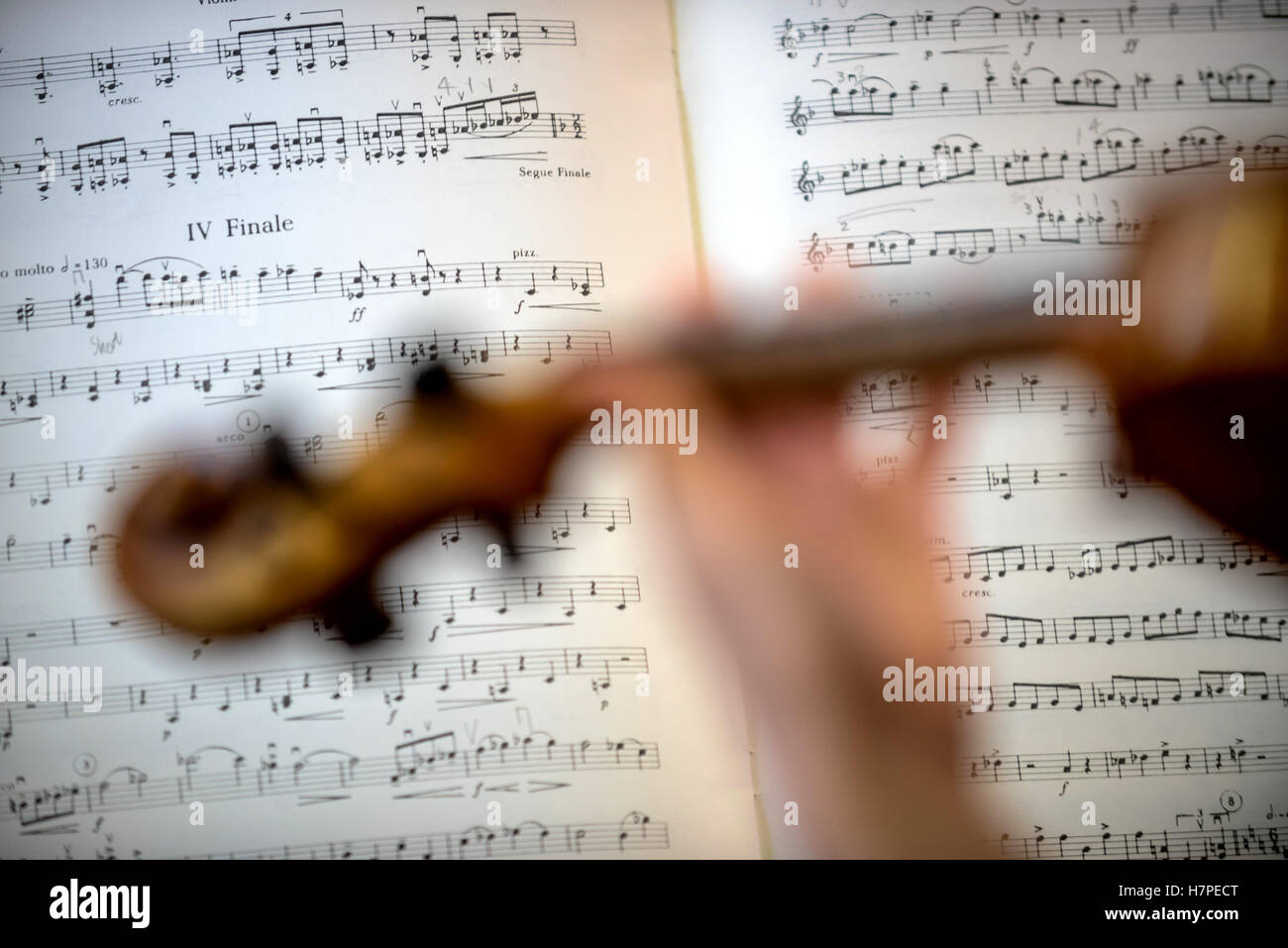 Close up di strumento musicale che viene riprodotto da giovane Foto Stock