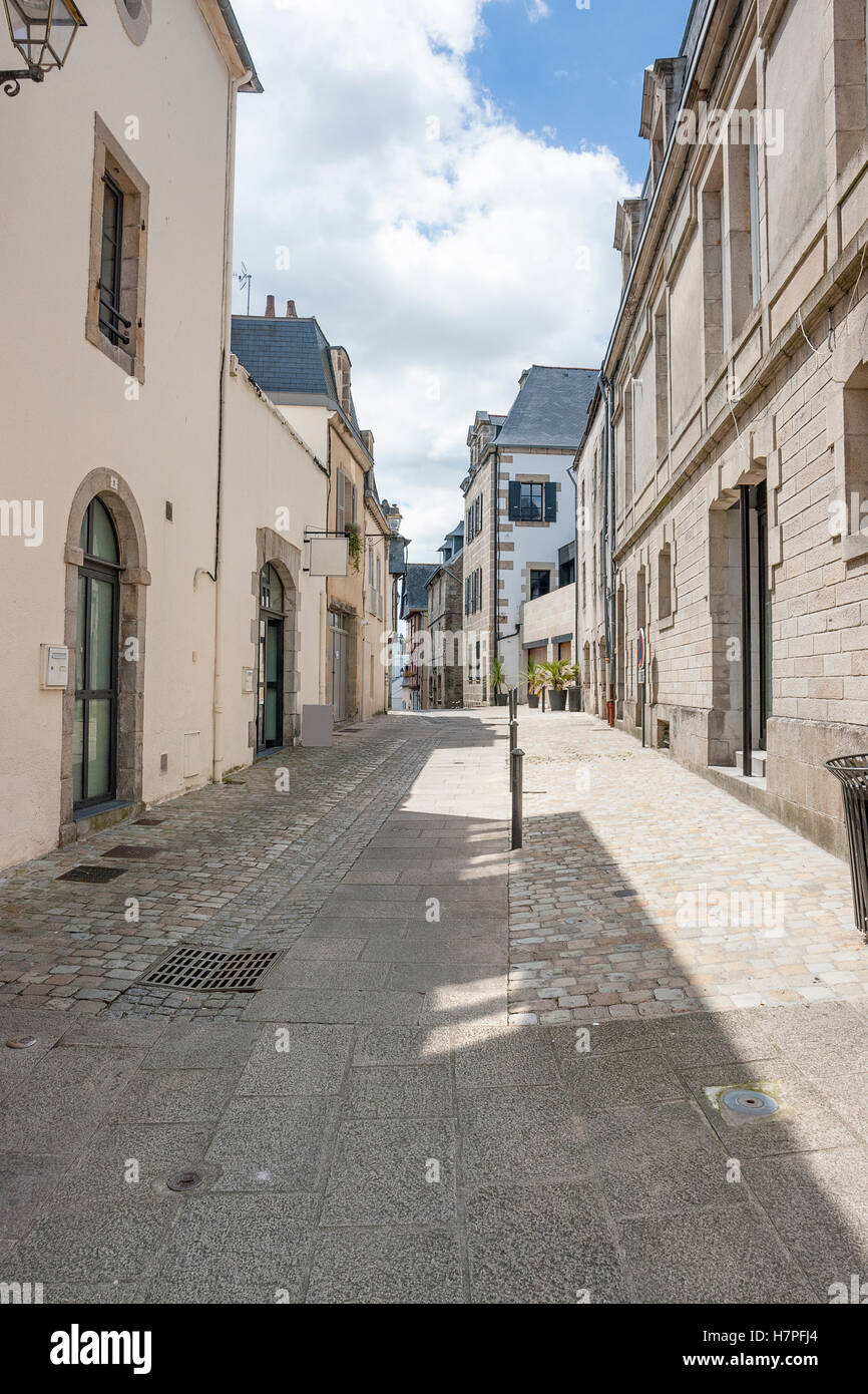 Scenario a Quimper, un comune e capitale del Finisterre dipartimento della Bretagna in Francia nordoccidentale. Foto Stock