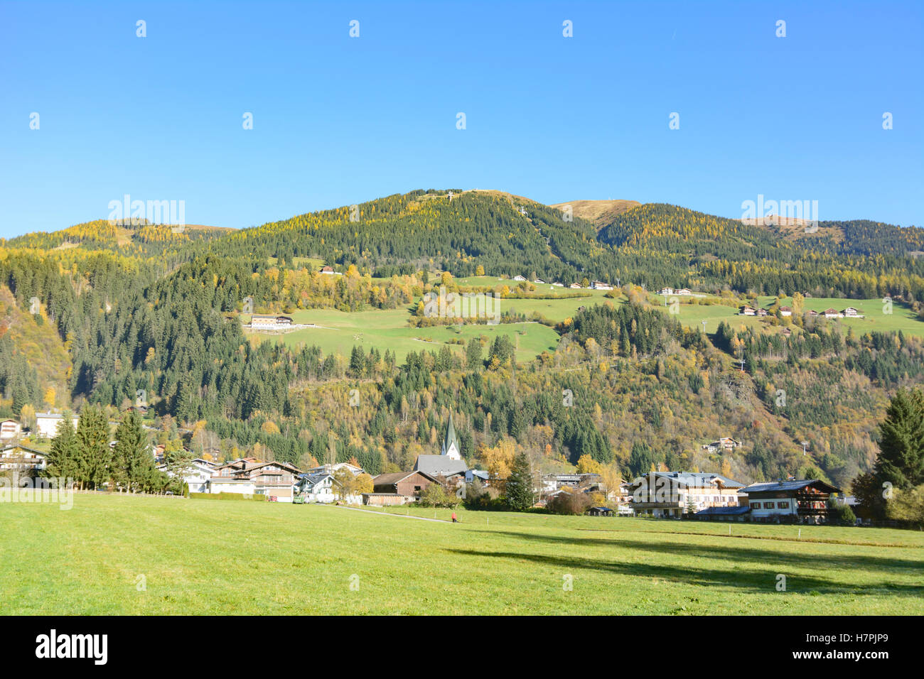 Neukirchen am Großvenediger: Neukirchen village, del Pinzgau, Salisburgo, Austria Foto Stock