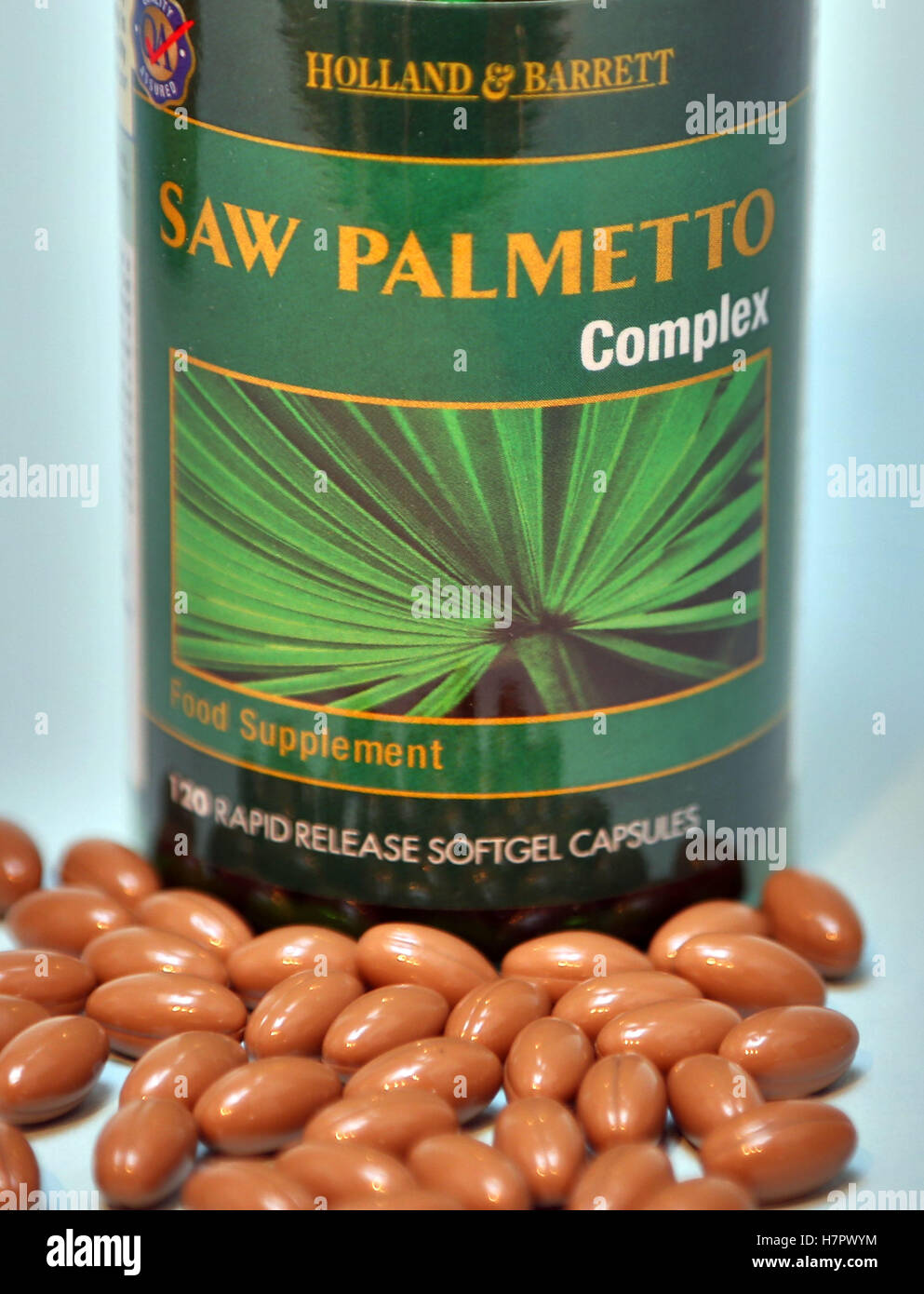 Saw palmetto integratore alimentare capsule, Londra Foto Stock