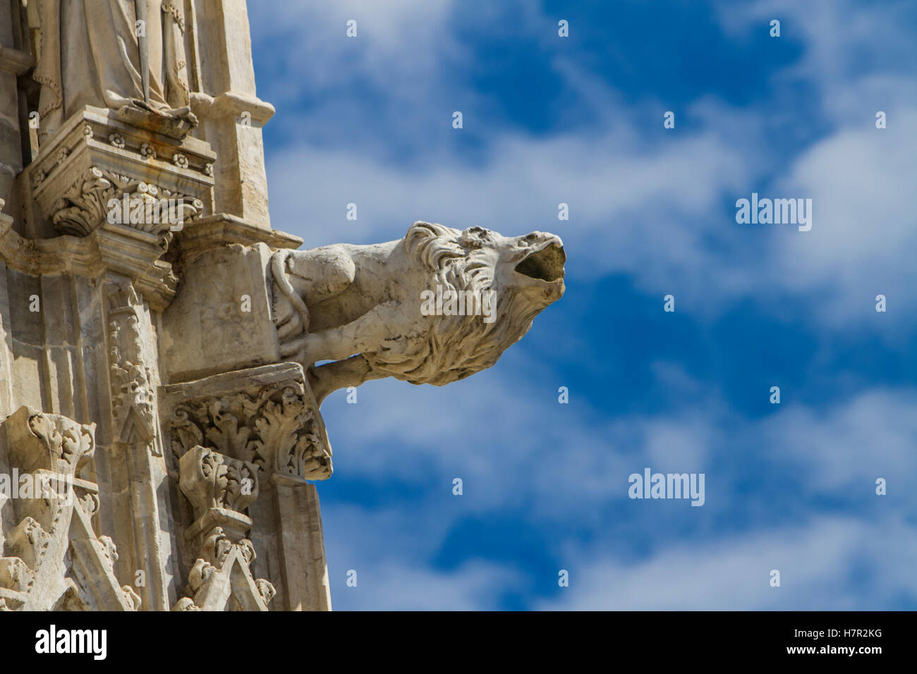 Esterni ed i dettagli architettonici del Duomo, Cattedrale di Siena, Italia Foto Stock