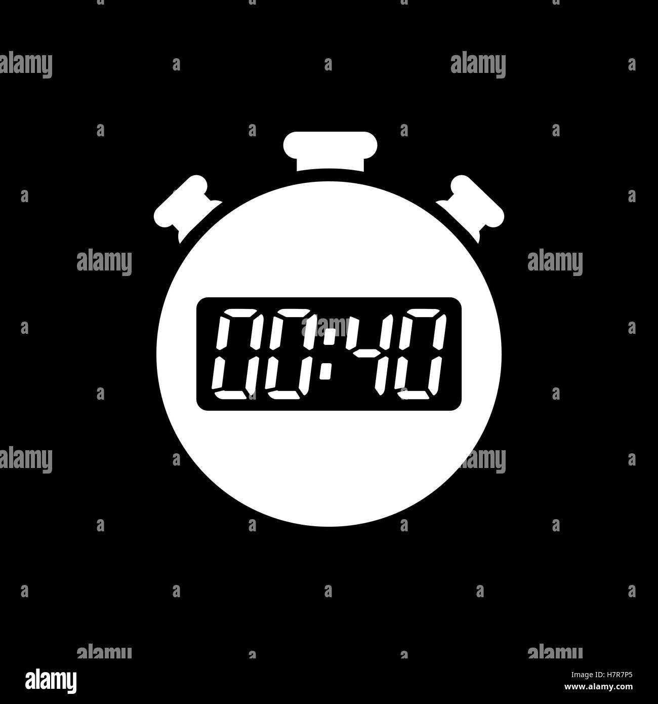 Il 40 secondi, minuti cronometro icona. Orologio e guardare, timer conto alla rovescia, cronometro simbolo. UI. Web. Logo. Segno. Design piatto. Un Illustrazione Vettoriale