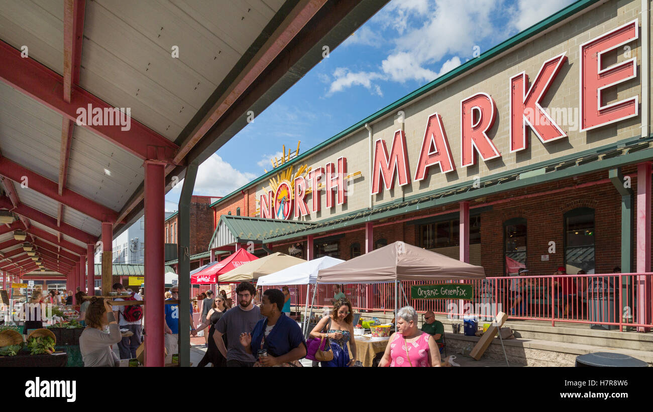Sabato Farmers Market, mercato del Nord , Columbus, Ohio, Stati Uniti d'America Foto Stock