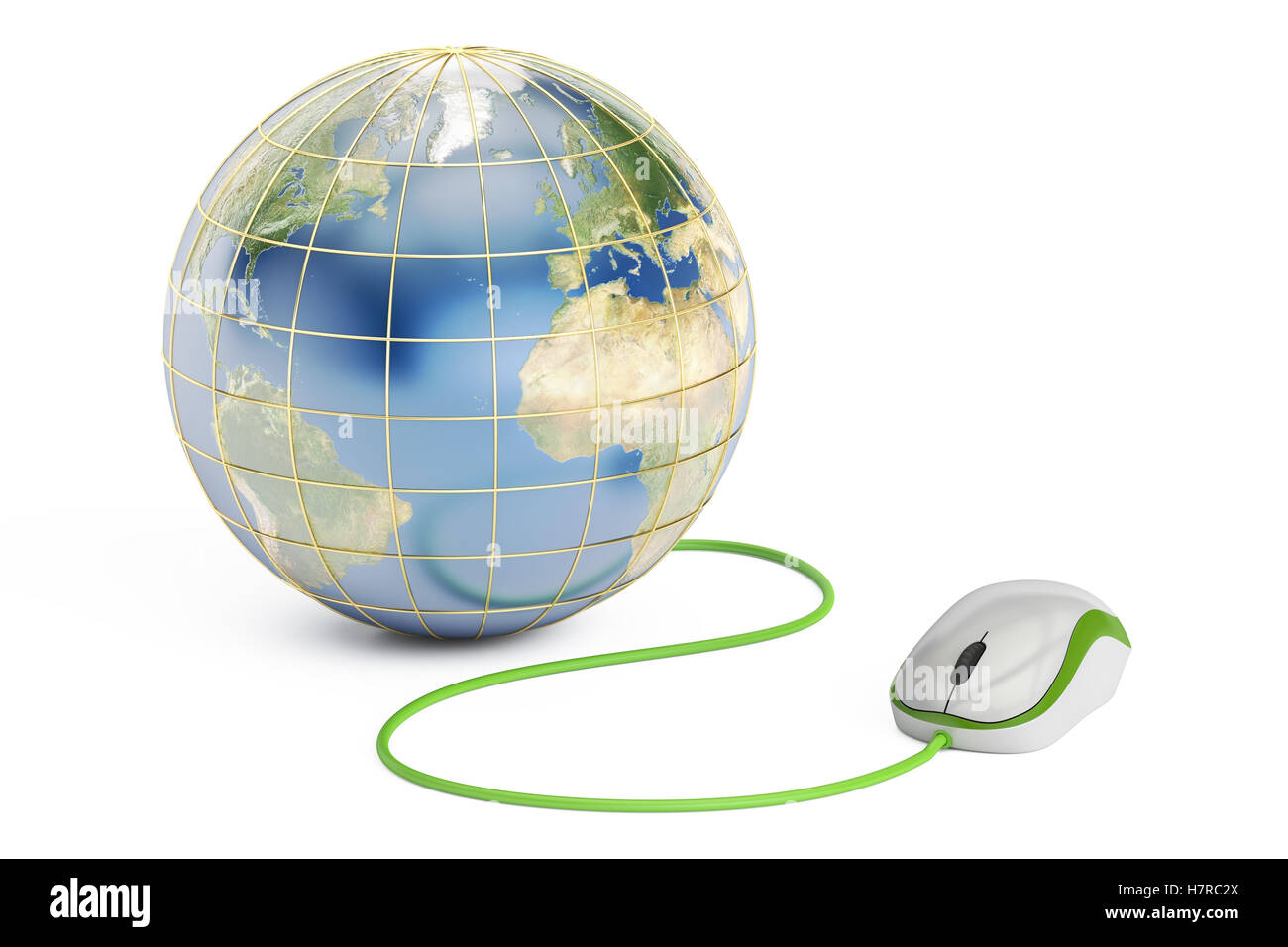 Internet globale concetto, 3D rendering isolati su sfondo bianco Foto Stock