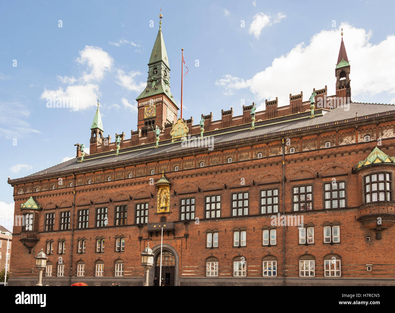 Il Municipio, il Radhus, alla piazza del Municipio, Radhuspladsen, Copenhagen, Danimarca Foto Stock