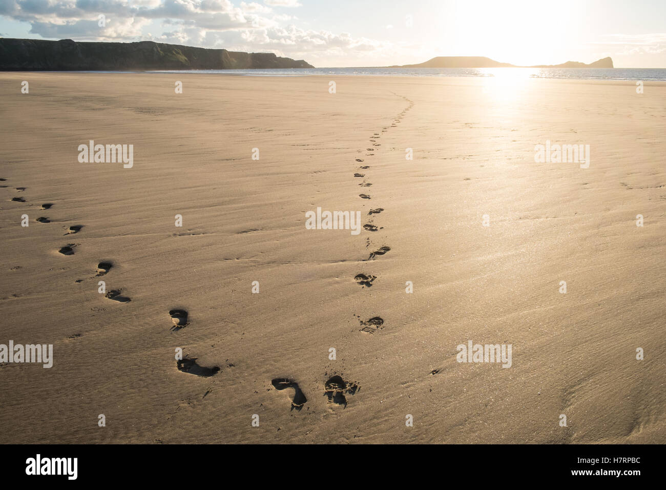 Rhosili,Rhossili,Rhossilli,bay,Llangenneth langenneth,beach,Worm testa,Worm's,Gower Peninsula,Swansea,Swansea County,Wales,,U.K.,UK,l'Europa,europeo, Foto Stock