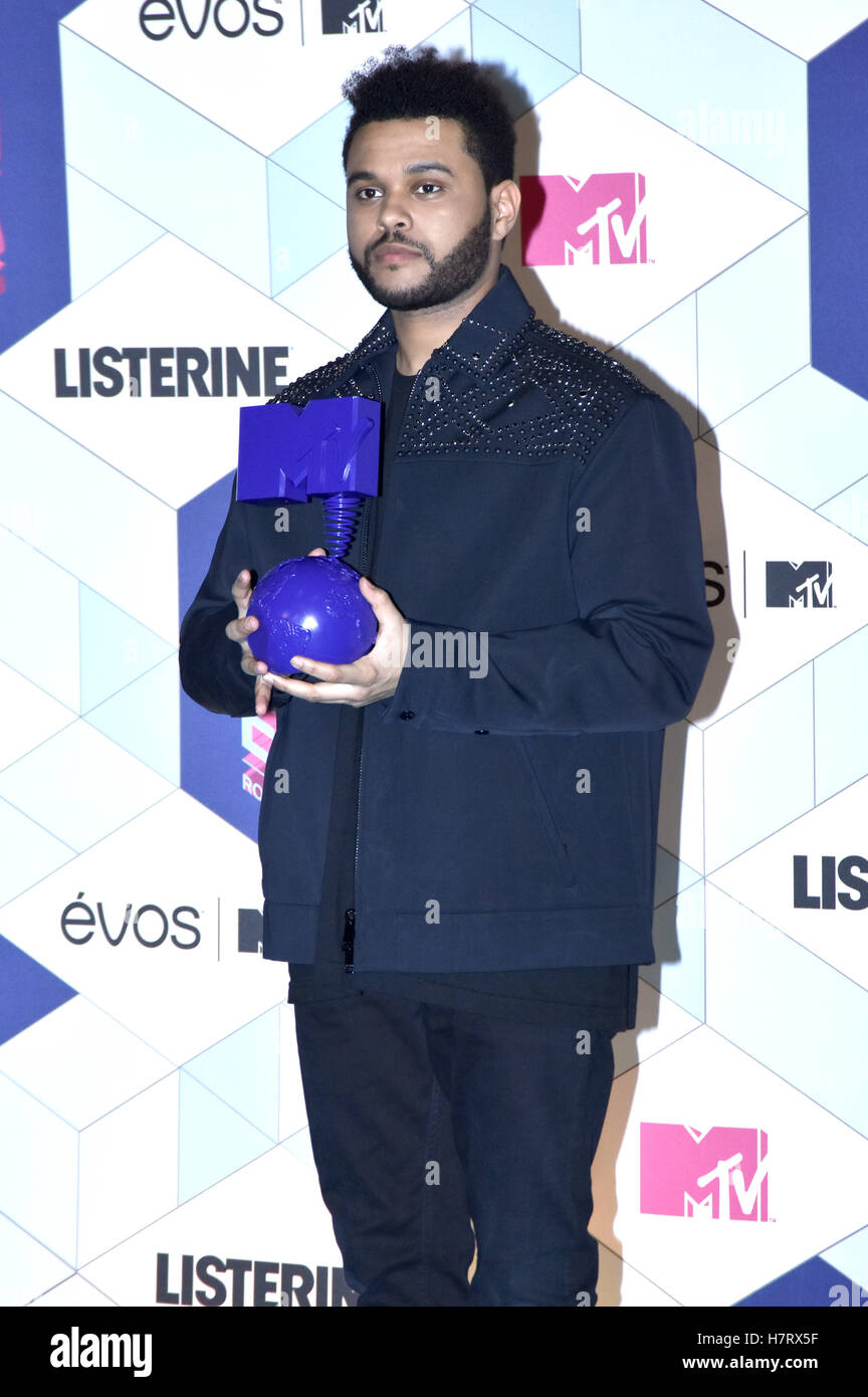Rotterdam, Niederlande. 6 Nov, 2016. Il Weeknd a MTV Europe Music Awards 2016 all'Ahoy Rotterdam. Roterdam, 06.11.2016 | Verwendung weltweit © dpa/Alamy Live News Foto Stock