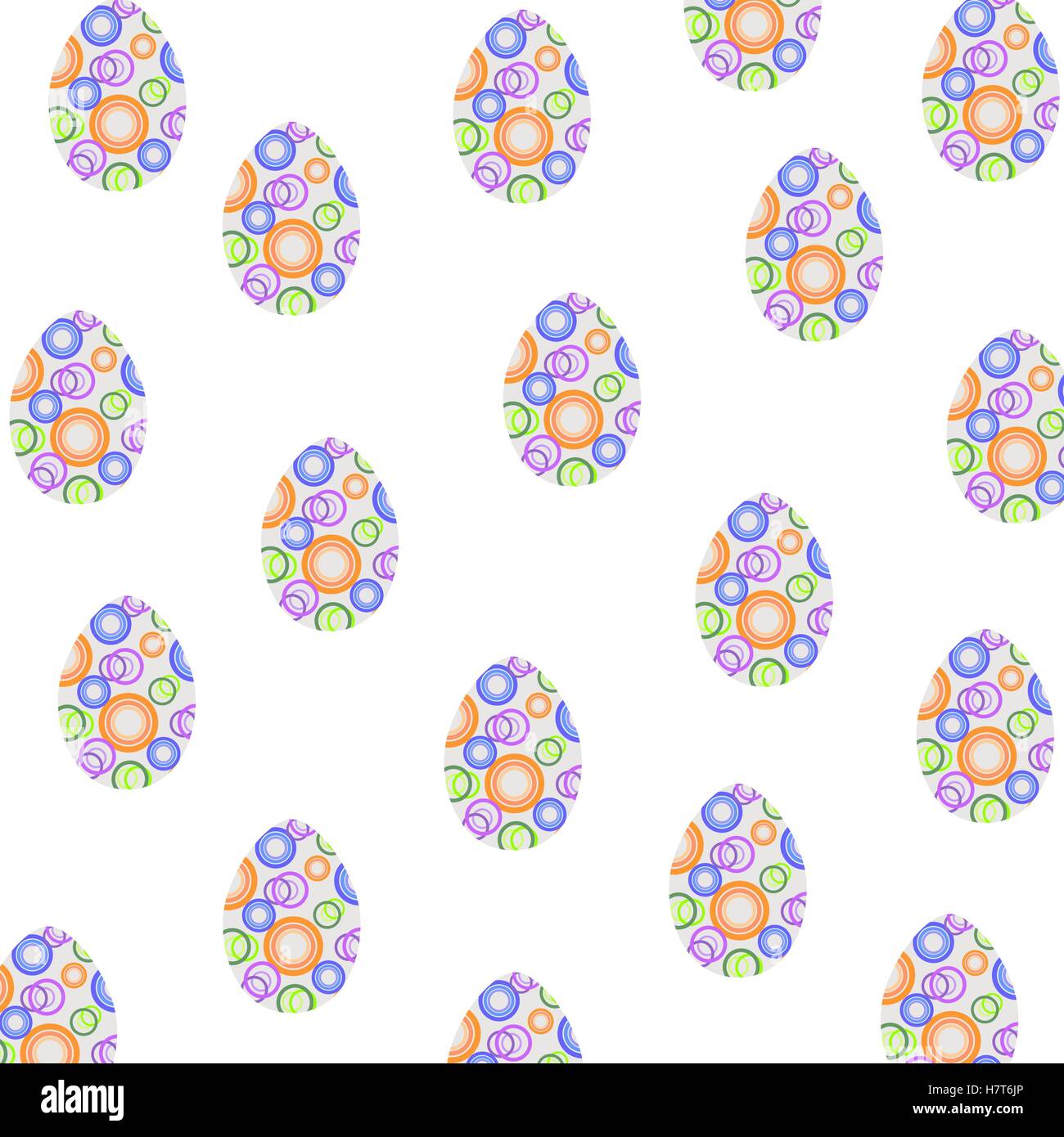 Allegro Pasqua con sfondo colorato uova decorate Illustrazione Vettoriale