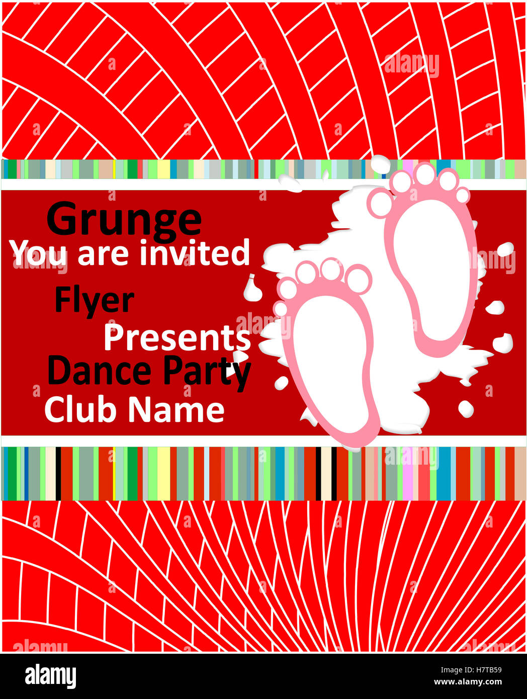 Blu verticale partito musica background con elementi grafici e di testo. Foto Stock