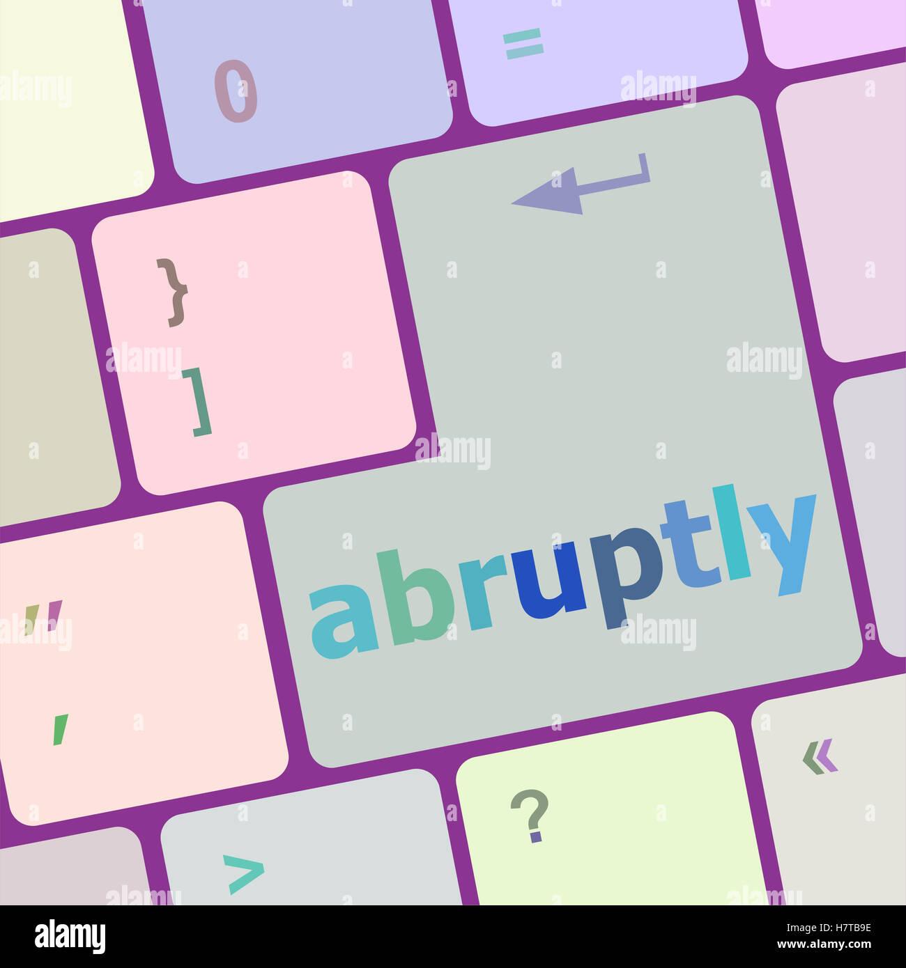 Tastiera per computer pc con testo bruscamente Foto Stock