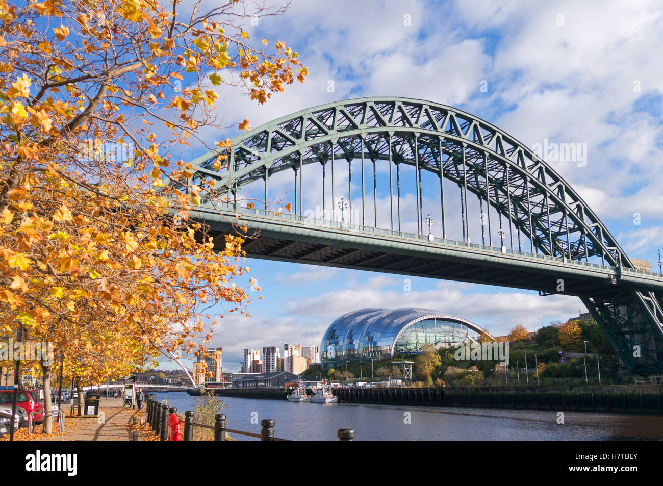 Tyne Bridge in autunno, Newcastle upon Tyne, England, Regno Unito Foto Stock