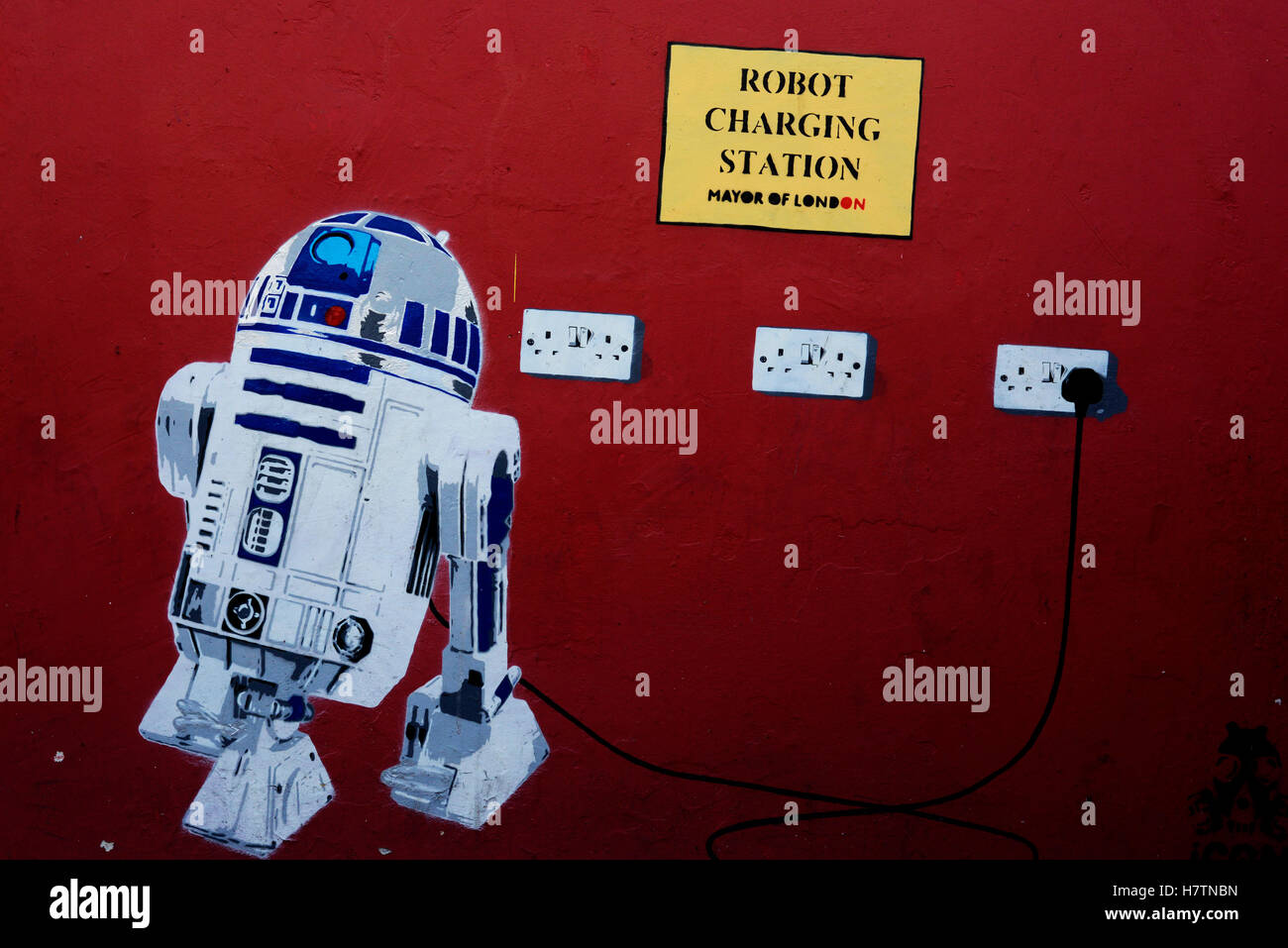 Star Wars robot graffiti Foto Stock