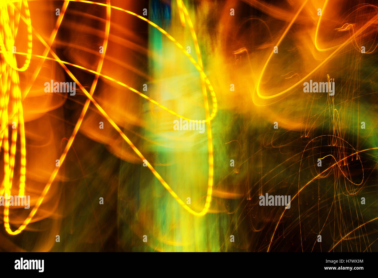 Semaforo vernice con una lunga esposizione, colorato abstract motion blur sullo sfondo Foto Stock