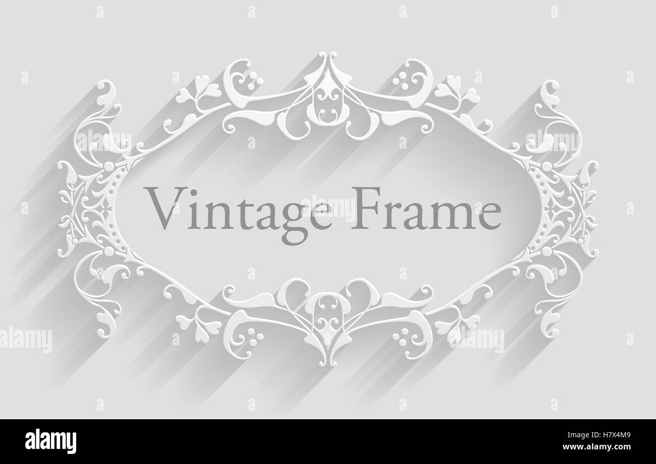 Un vintage bianco in stile vittoriano di background design telaio Foto Stock