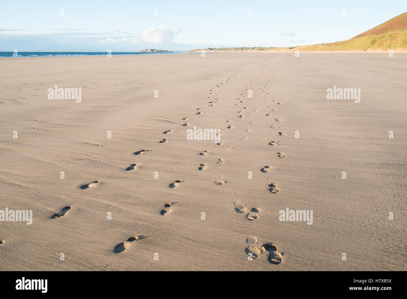 Rhosili,Rhossili,Rhossilli,bay,Llangenneth langenneth,beach,Worm testa,Worm's,Gower Peninsula,Swansea,Swansea County,Wales,,U.K.,UK,l'Europa,europeo, Foto Stock