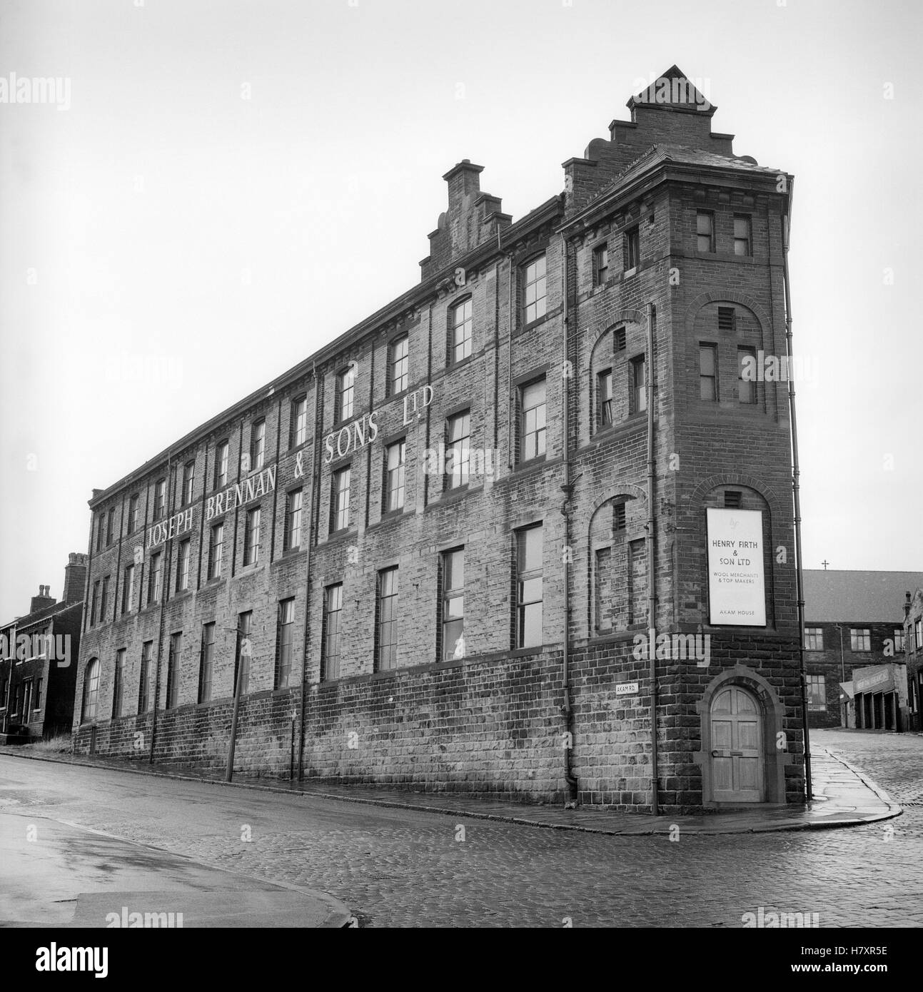 Edificio tessile Bradford West Yorkshire 1975 England Regno Unito Foto Stock