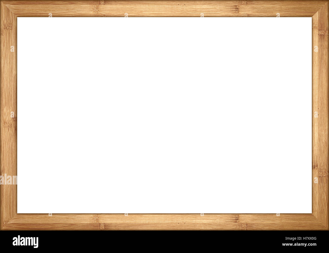 3A2 rapporto di legno di bambù retro vintage foto o lavagna Lavagna telaio isolato su sfondo bianco Foto Stock
