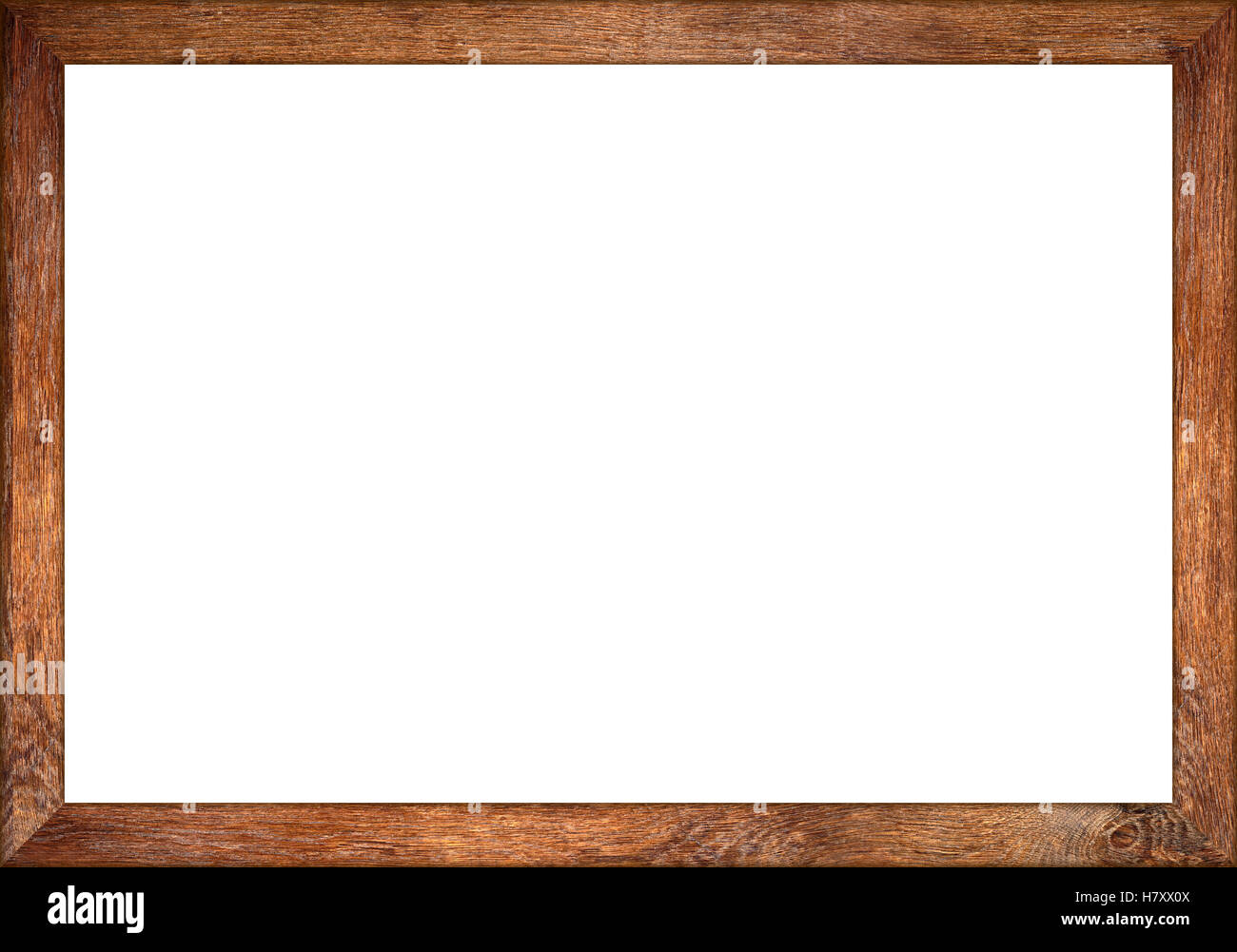 3A2 rapporto di legno di quercia retro vintage foto o lavagna Lavagna telaio isolato su sfondo bianco Foto Stock