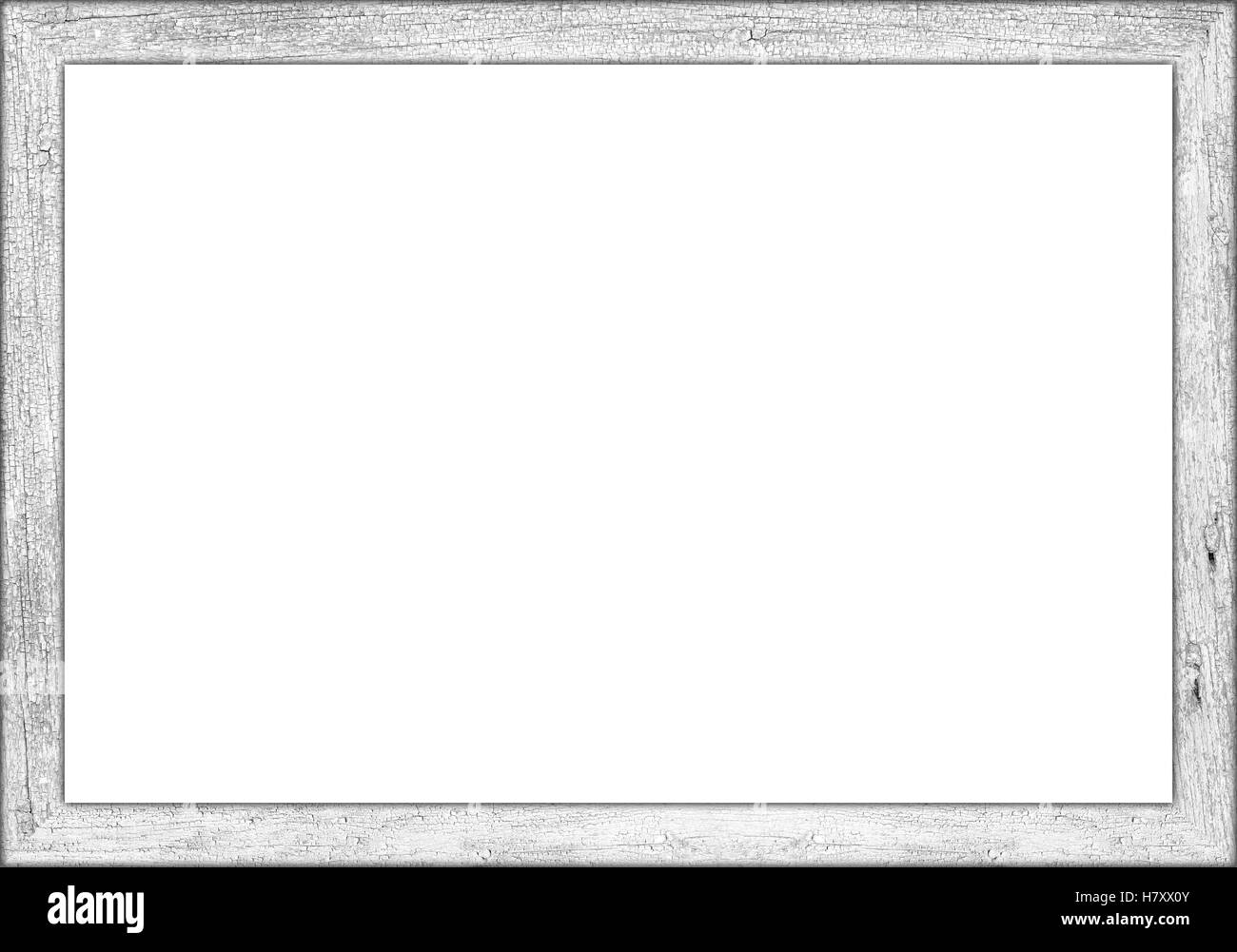 3A2 rapporto di legno bianco retro vintage foto o lavagna Lavagna telaio sfondo isolato Foto Stock