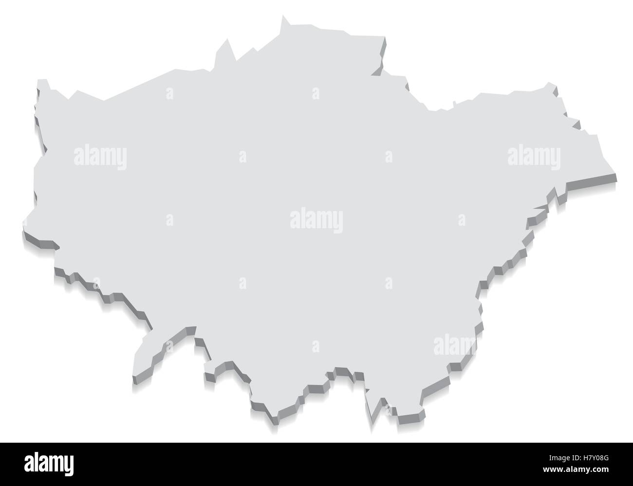 Londra Inghilterra grigio mappa 3D Illustrazione Vettoriale