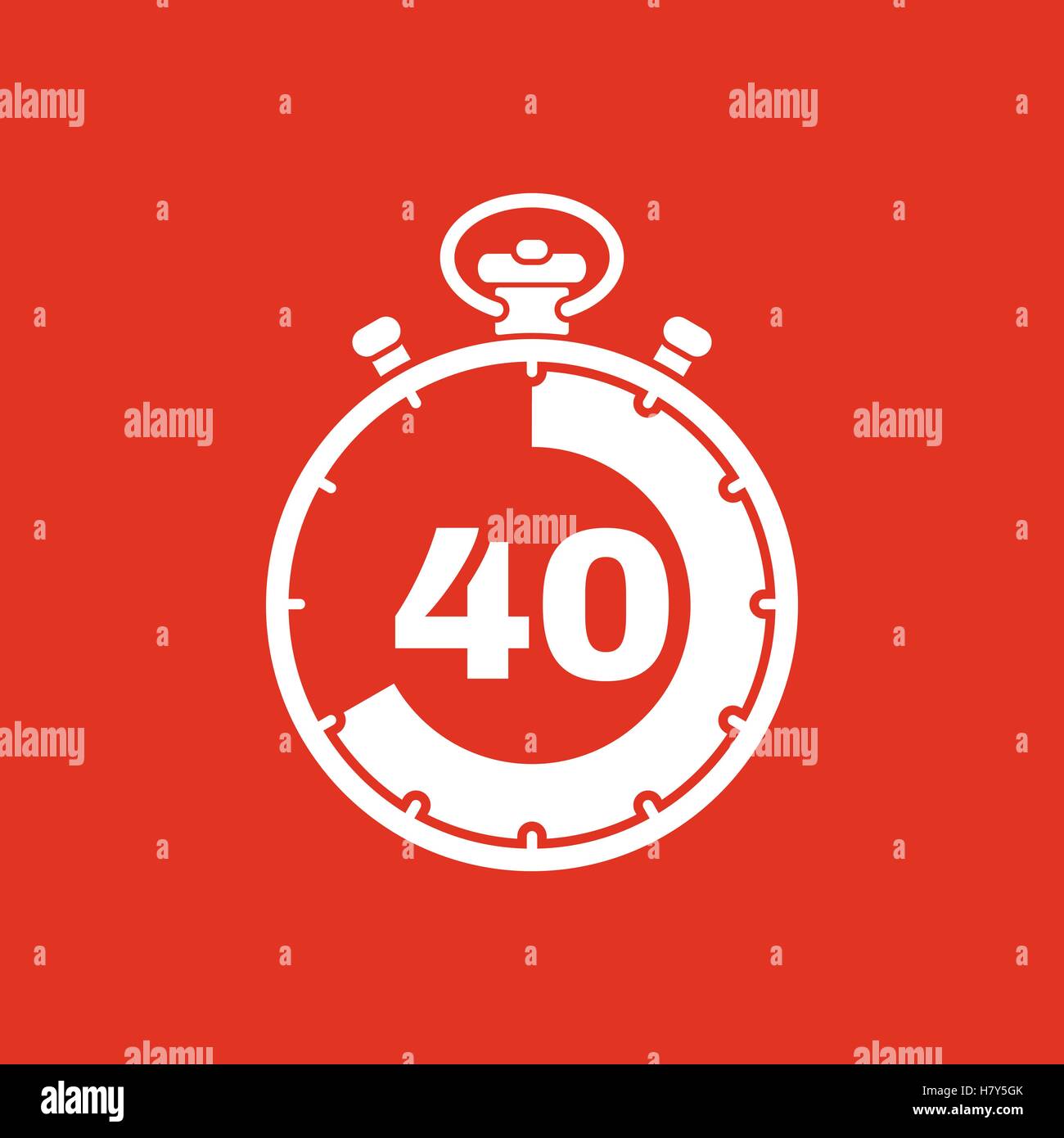 Il 40 secondi, minuti cronometro icona. Orologio e guardare, timer conto alla rovescia, cronometro simbolo. UI. Web. Logo. Segno. Design piatto. Un Illustrazione Vettoriale