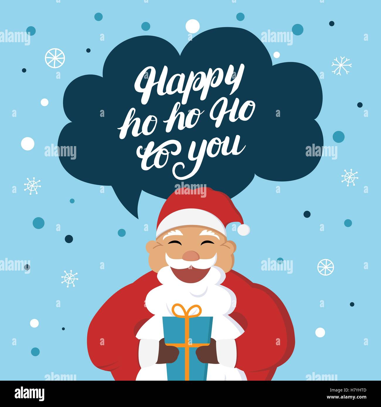 Babbo Natale Ho Ho Ho.Divertente Babbo Natale Con Dono Dire Hoho Felice Per Te Carino Illustrazione Di Natale Disegnata A Mano Scritte Ed Elementi Di Design Per Ch Immagine E Vettoriale Alamy