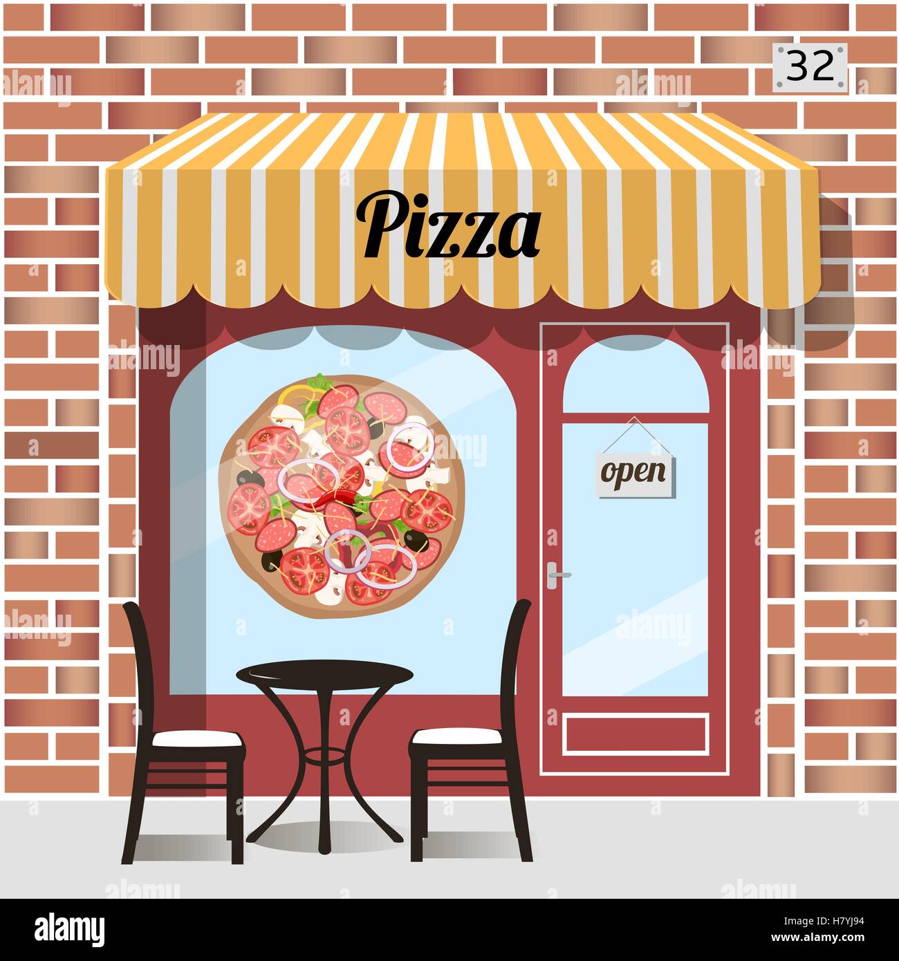 Pizza café Illustrazione Vettoriale