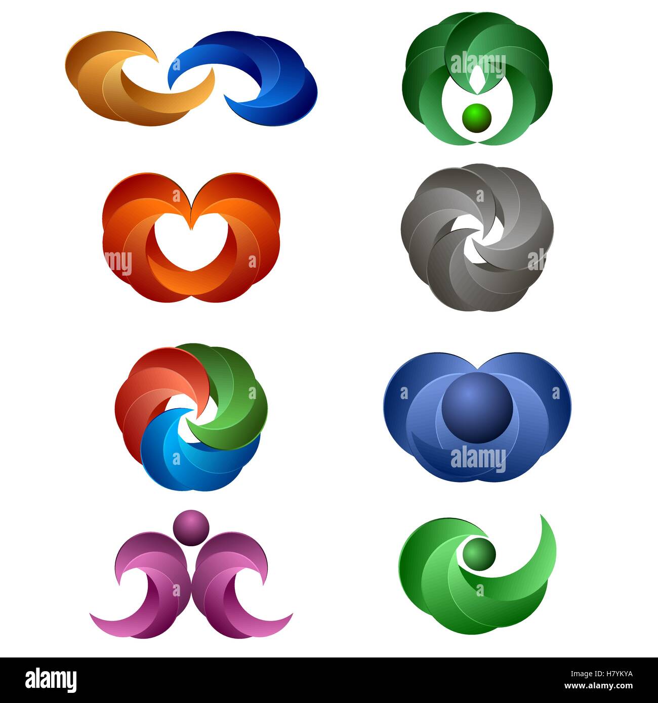 Set di icone colorate Illustrazione Vettoriale