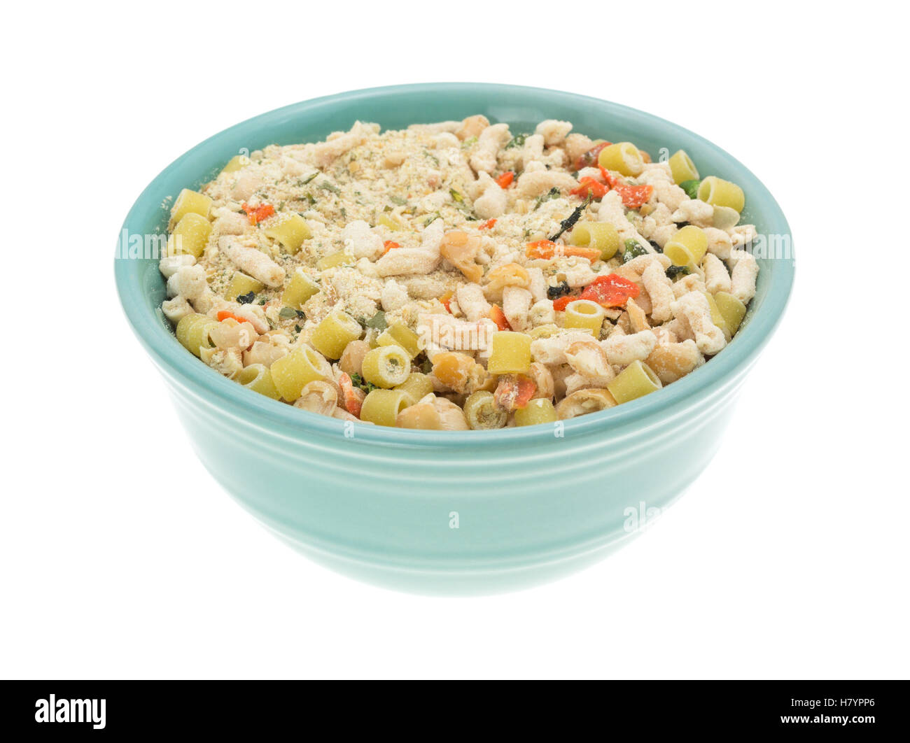 Bianco secco secco bean soup mescolare in una ciotola. Foto Stock