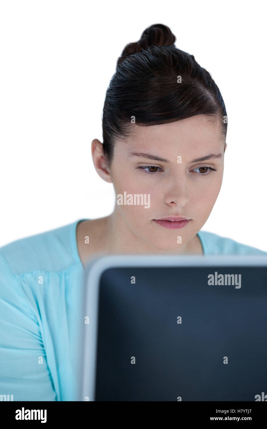 Imprenditrice lavora su computer Foto Stock