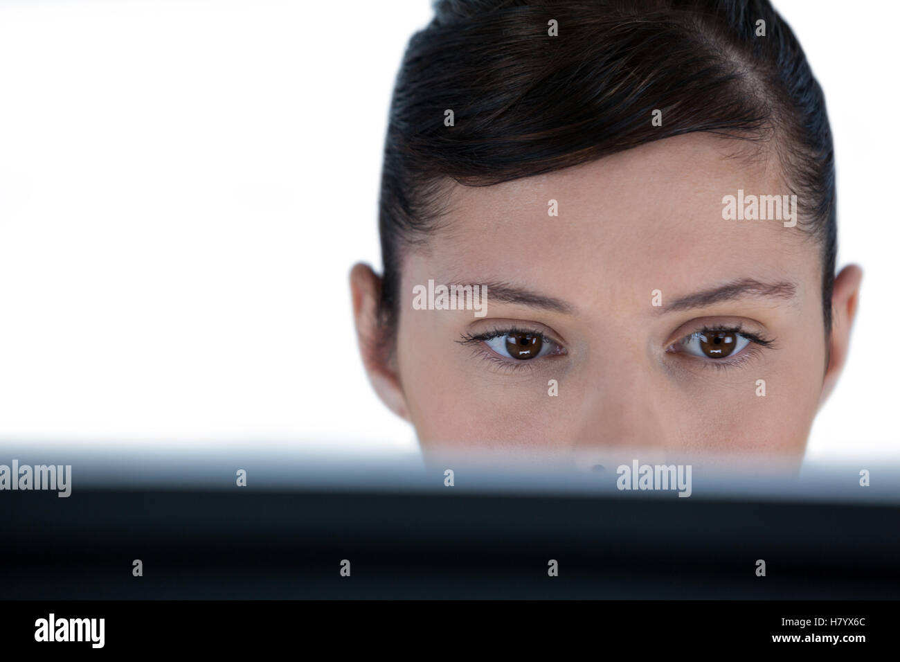Imprenditrice lavora su computer Foto Stock