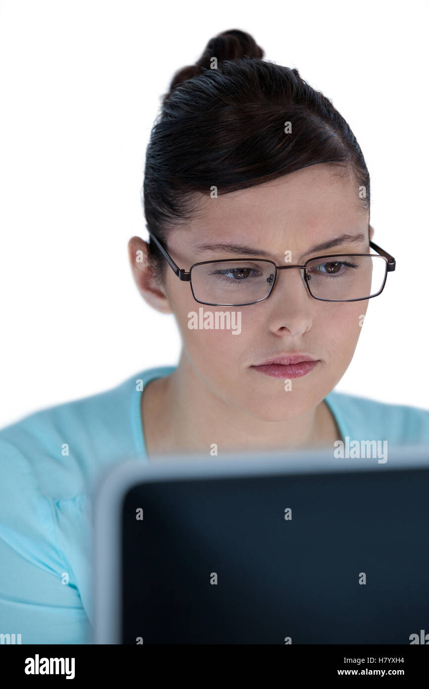 Imprenditrice lavora su computer Foto Stock