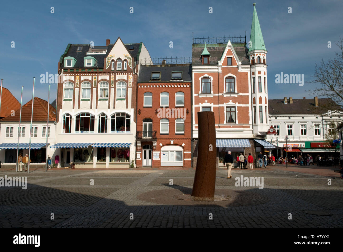 Rathausmarkt town hall square, Baltico resort Eckernfoerde, Schleswig-Holstein, Germania, Germania Foto Stock