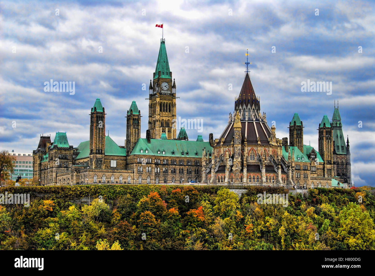 Parlamento canadese edifici in autunno Foto Stock