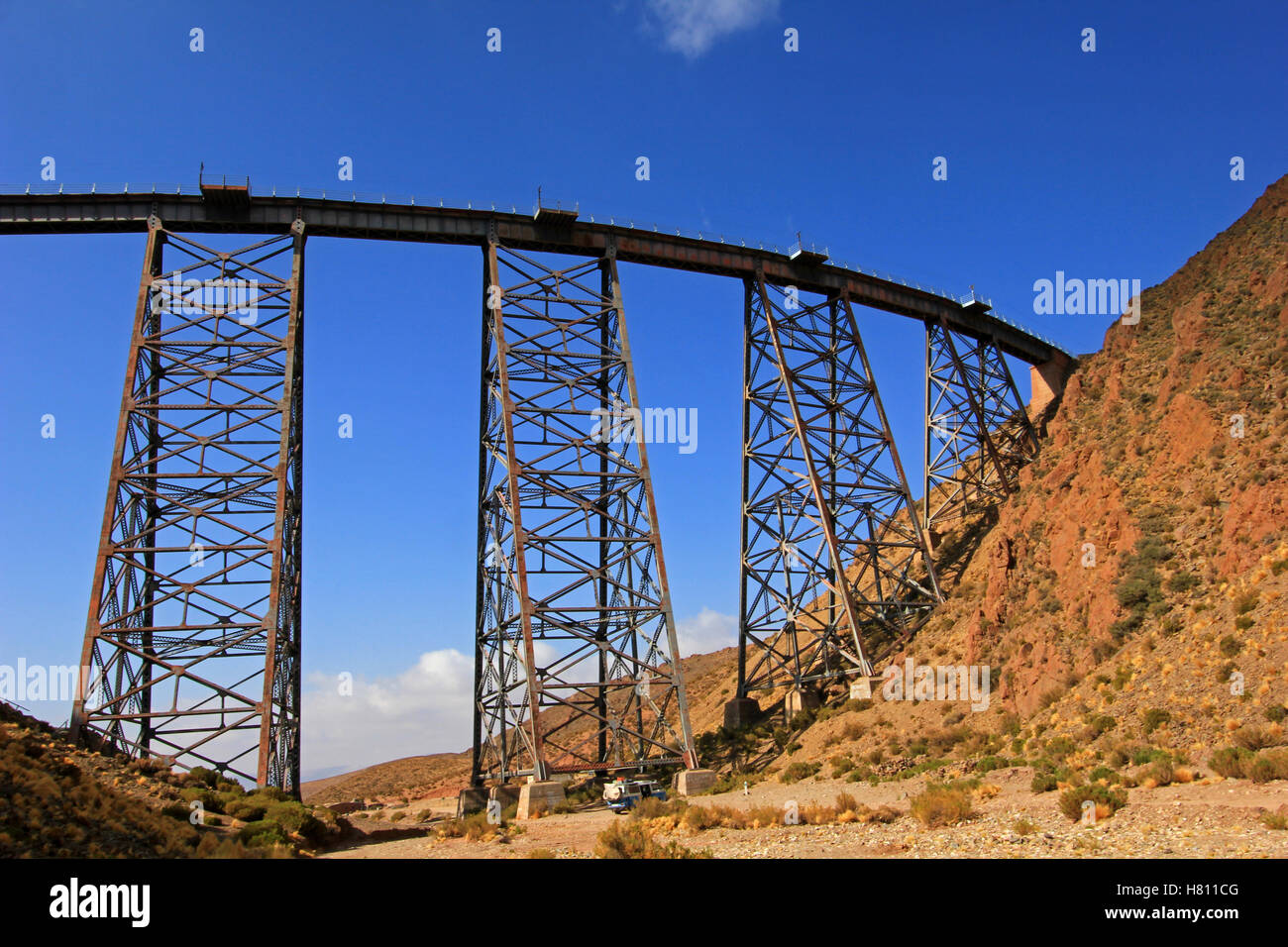 La Polvorilla viadotto, Tren a Las Nubes, a nord-ovest di Argentina Foto Stock