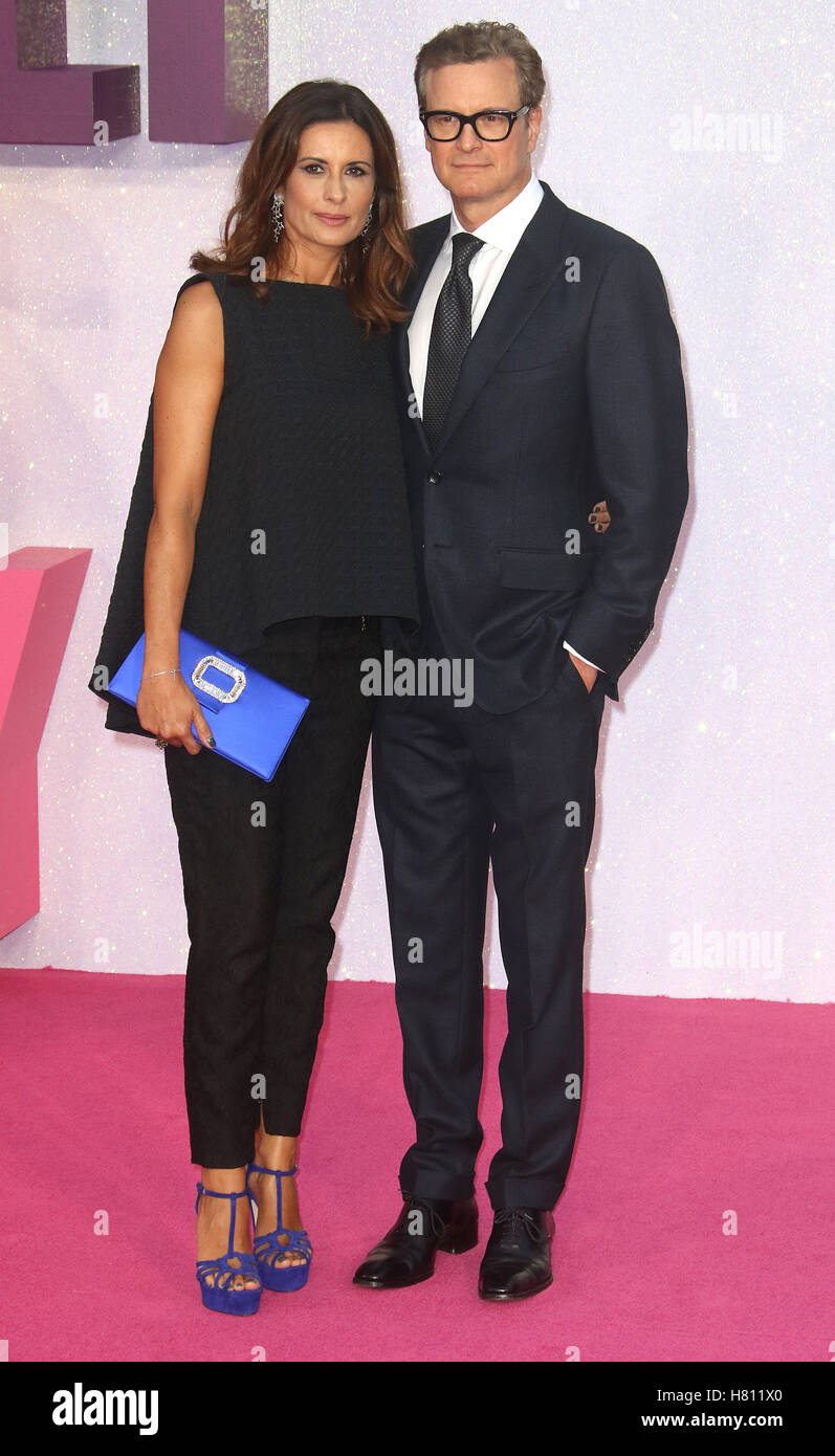 5 settembre 2016 - Colin Firth e Livia Giuggioli frequentando 'Bridget Jones il bambino' Premiere mondiale di Odeon Leicester Square ho Foto Stock