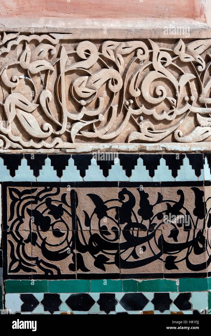 Il Marocco,Marrakech,Ben Youssef Medersa,costruito 1564, Foto Stock