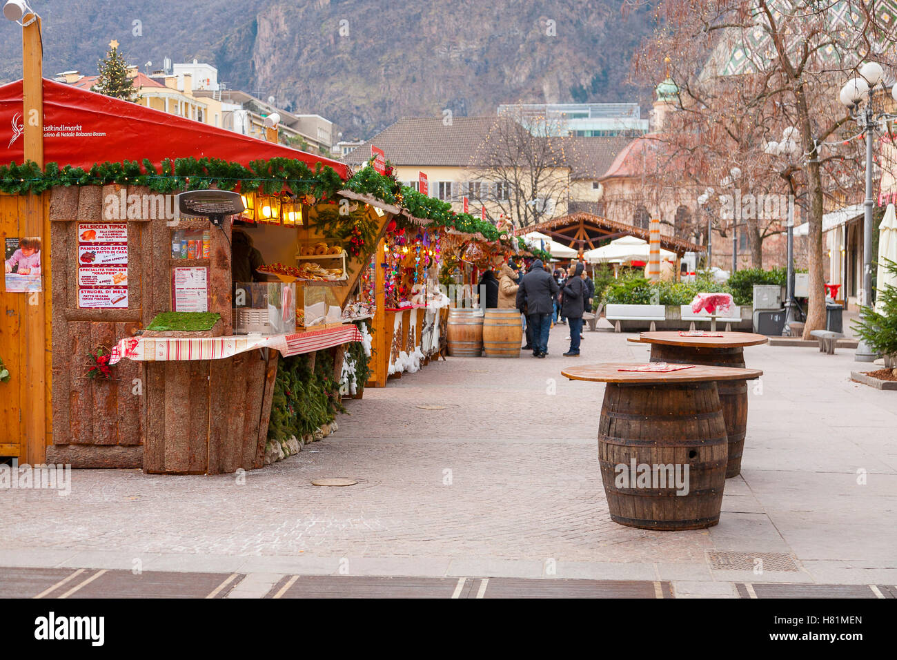 Mercato di Natale, piazza Walther,Bolzano, Trentino Alto Adige,sudtirol,Italia, Europa Foto Stock