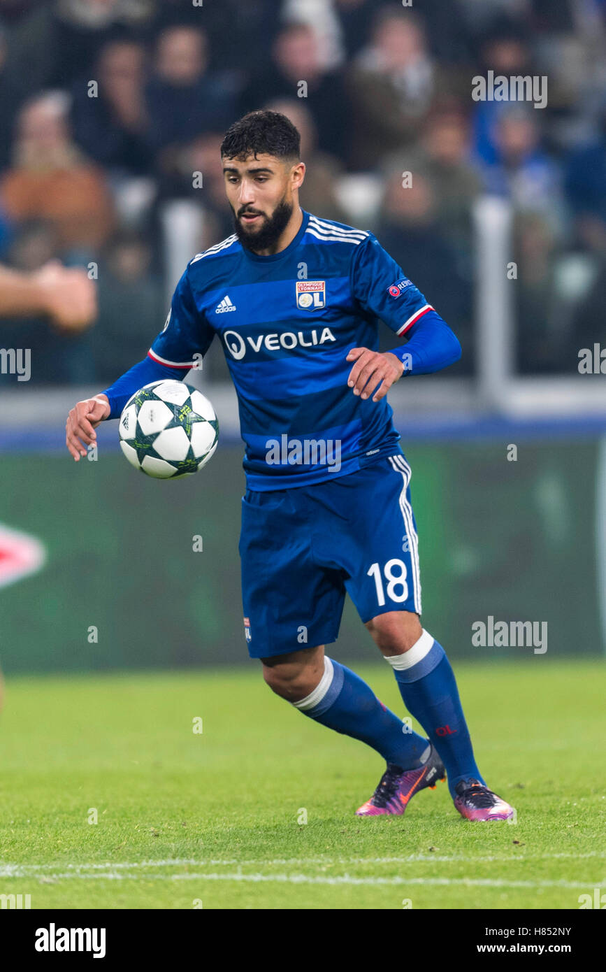 Nabil Fekir (Lione), 2 novembre 2016 - Calcio : UEFA Champions League Group H match tra Juventus FC 1-1 Olympique Lyonnais a Juventus Stadium di Torino, Italia. (Foto Maurizio Borsari/AFLO) Foto Stock