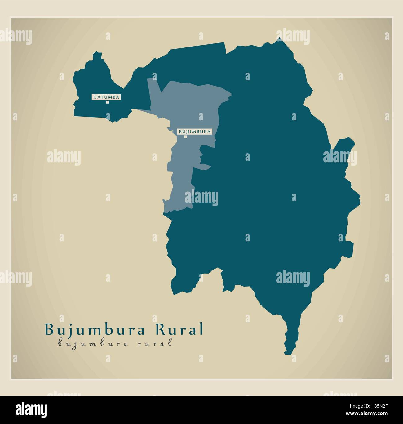 Mappa moderno - Bujumbura rurale BI Illustrazione Vettoriale